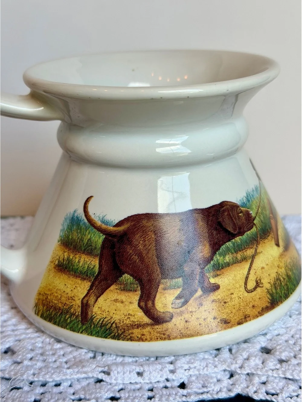 Vintage G.E. Peterson Hunting Dog Duck Ceramic Mug Retriever Sporting